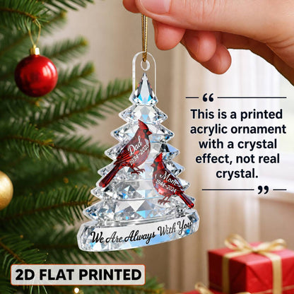 Memorial Tree Cardinals 2D Flat Printed - Personalized Acrylic Ornament - Remembrance Gift, Sympathy Gift For Whole Family, Extended Family