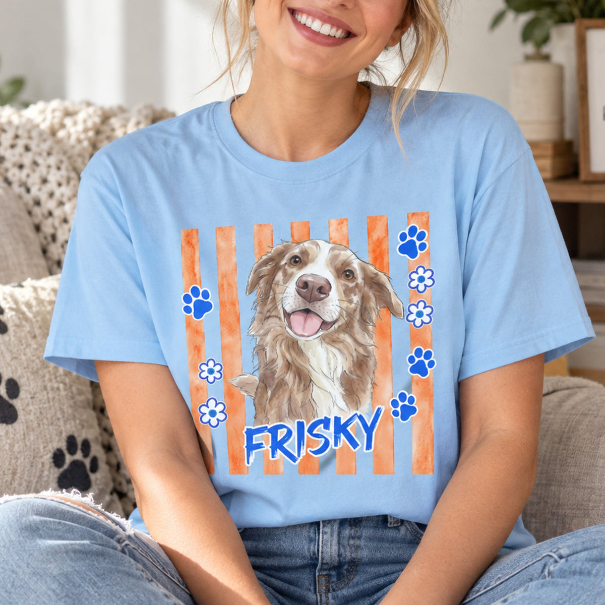 Custom Pet Photo And Name Watercolor Art Gift For Pet Lovers - Personalized Shirt