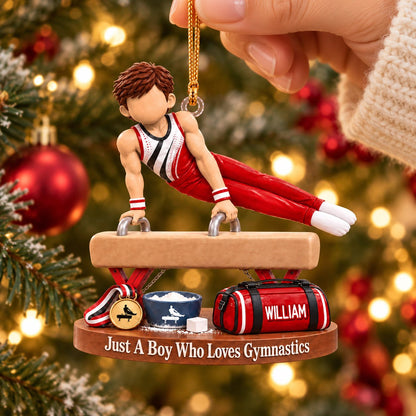 Just A Boy Who Loves Gymnastics - Personalized Gymnastics Ornament, Gift for Gymnast A2110
