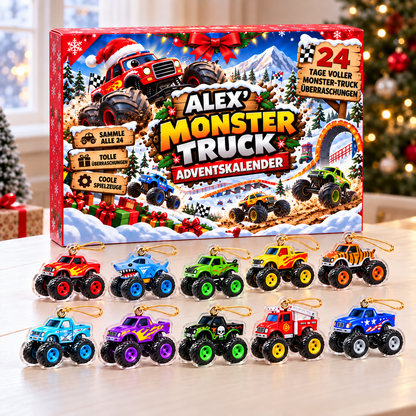 Monster Truck Adventskalender - Personalisierter Weihnachts-Adventskalender