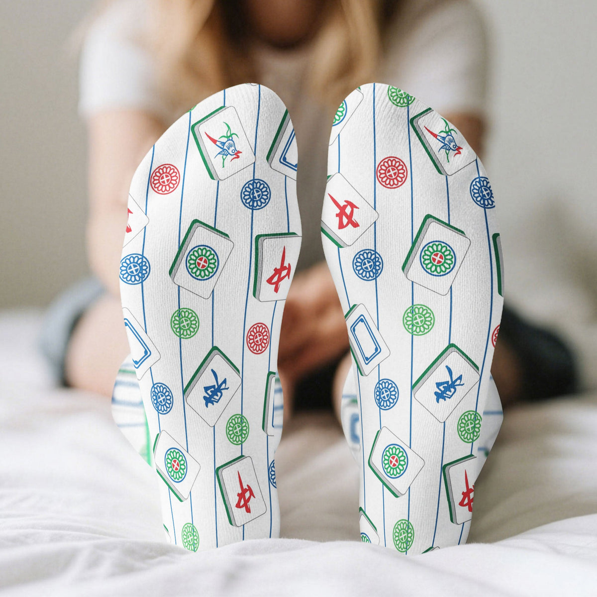 Lucky Mahjong Socks, Gifts For Mahj Group - Personalized Socks