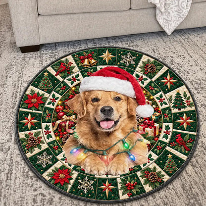 Gift For Dog Lovers - Personalized Custom Photo Christmas Decor Rug
