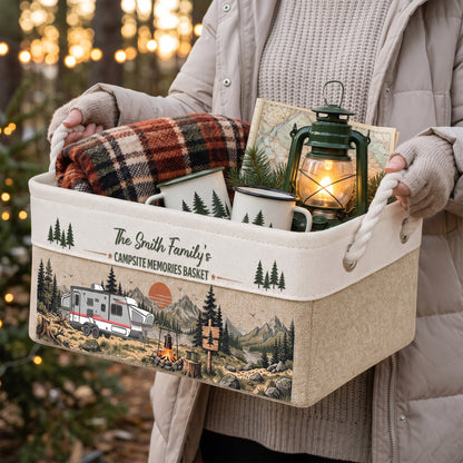 Custom Camper Rv Family Camping - Personalized Storage Basket