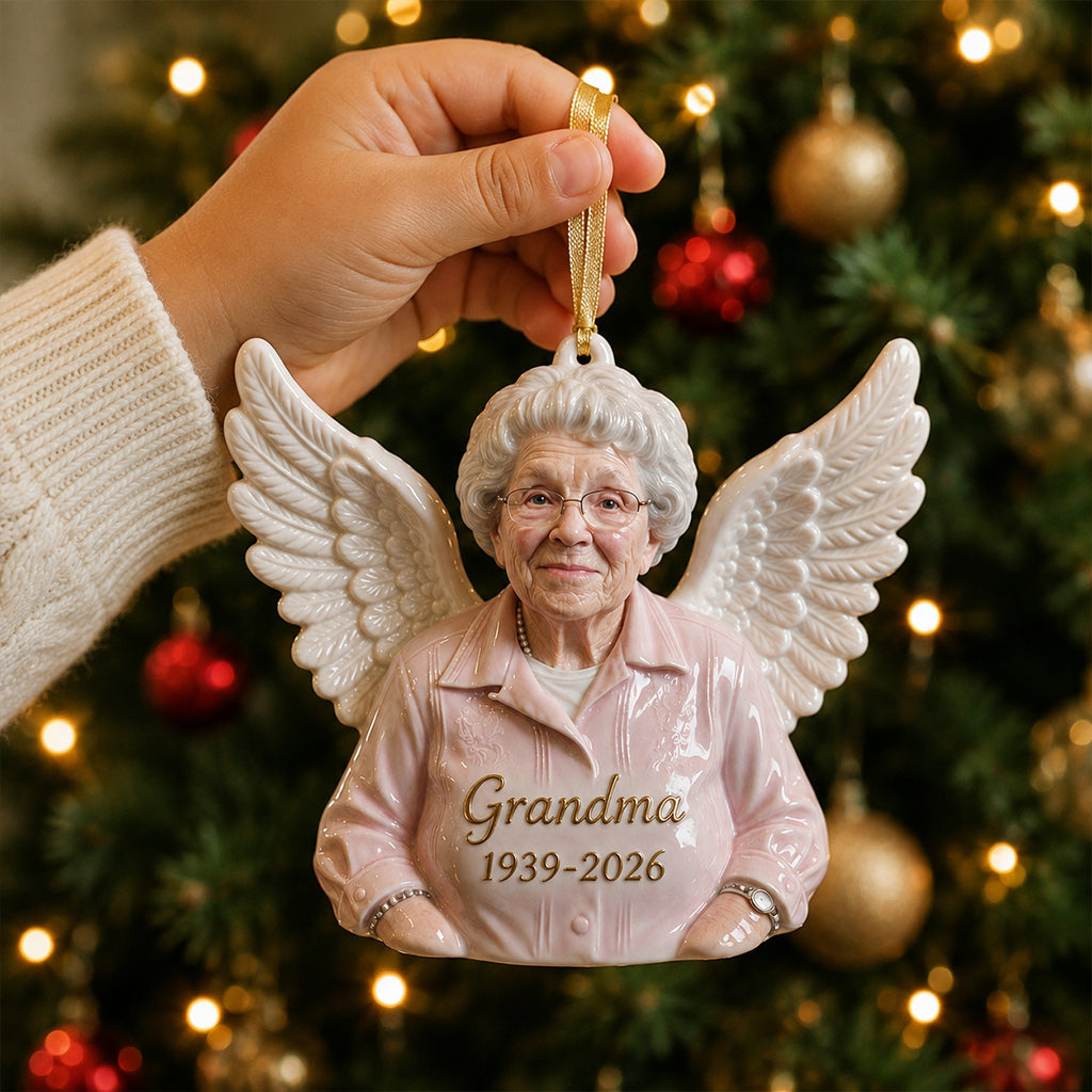 Our Christmas Angel - Personalized Memorial Premium 3D Ornament | Sunflowerly