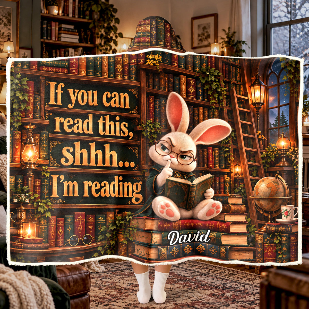 Shhh... I’m Reading - Funny Reading Blanket For Book Lovers - Personalized Blanket