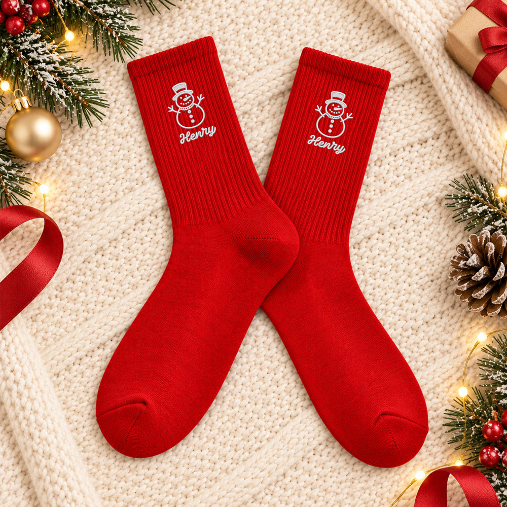 Personalized Name Christmas Embroidered Socks HA95 919472