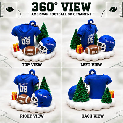 Proud American Football Player Uniform - Personalized 3D Printed Ornament - Real 3D Ornament, Christmas Gift For American Football Players, Grandson, Son, Granddaughter, Daughter