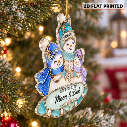 Grandkids Melt My Heart Grandma Grandchildren Snowman 2D Flat Printed - Personalized Acrylic Ornament - Christmas Decor For Grandma