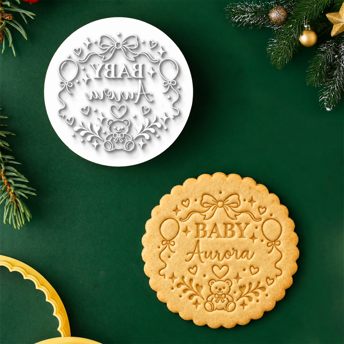 Personalized Baby Name With Heart Cookie Stamp HA75 919640