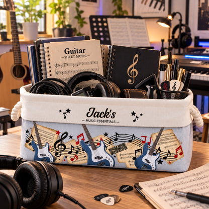 Custom Guitar Gift For Guitarist, Guitar Lovers, Guitar Bass - Personalized Storage Basket