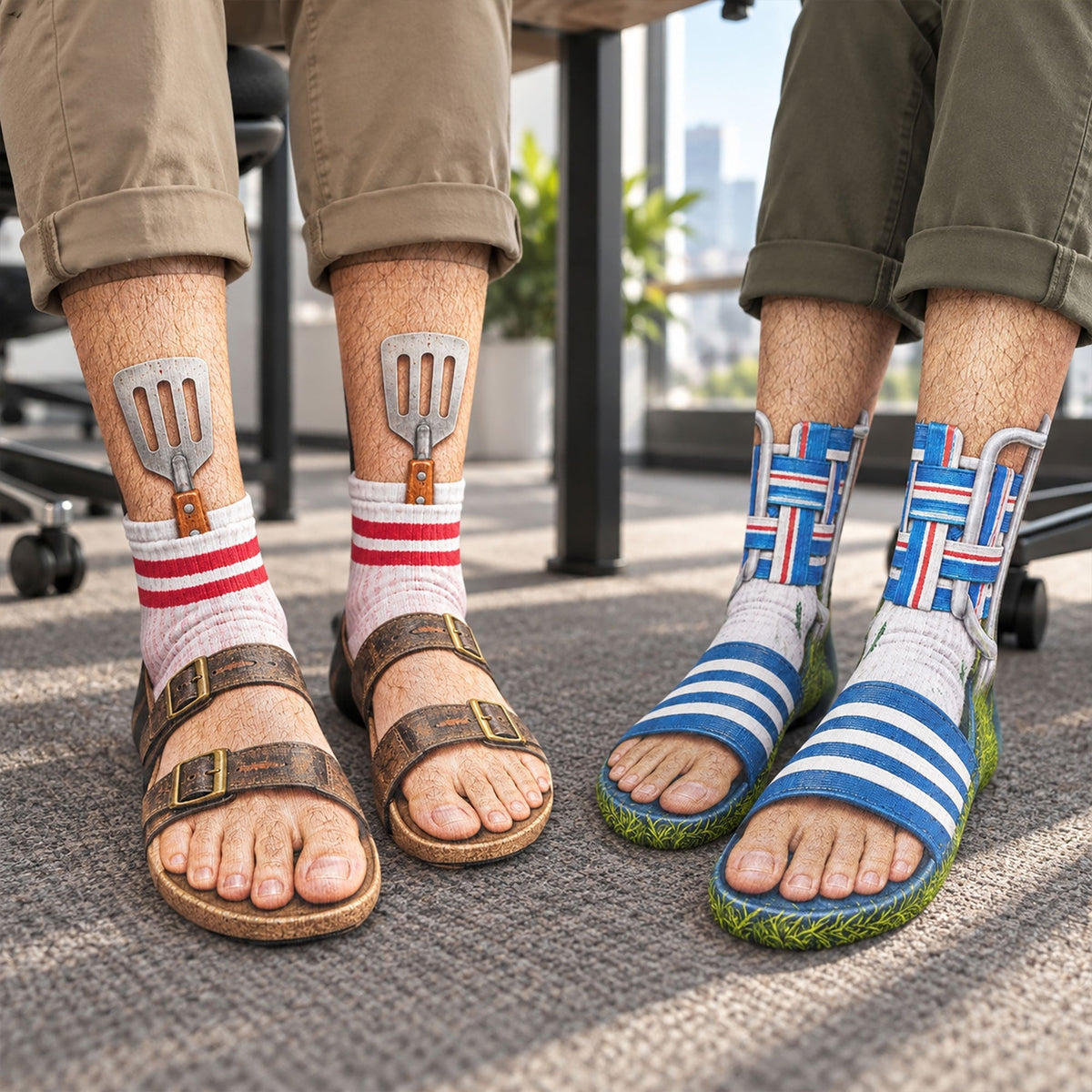 Funny Gag Gifts For Him, Coworkers, Family, Kids - American Vibe Style Bbq Party - Personalized Socks