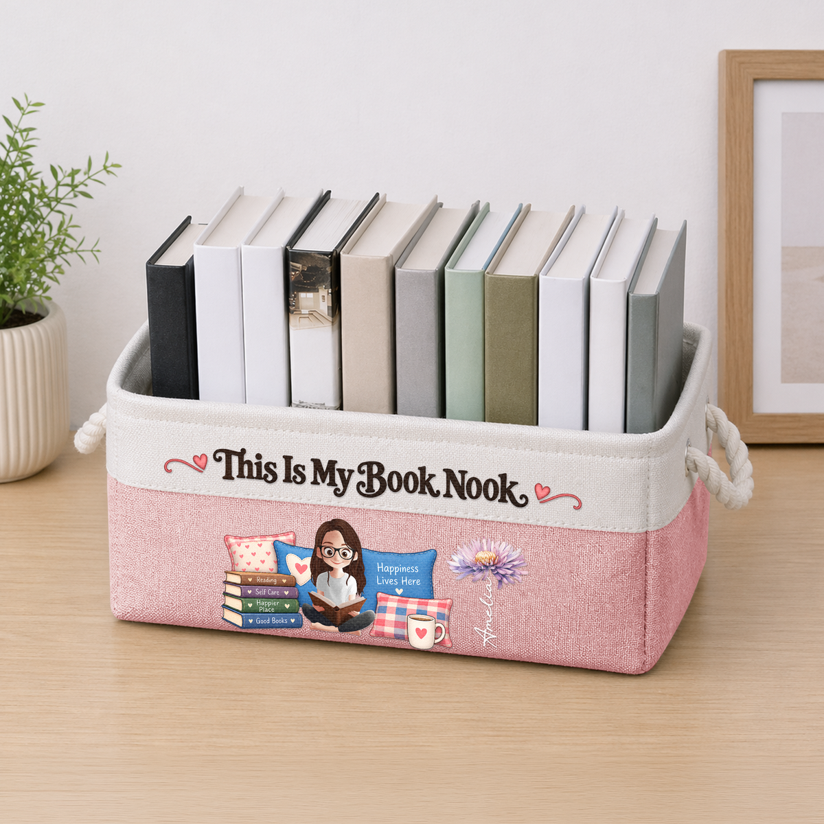 This Is My Book Nook Gift For Book Lover - Personalized Storage Basket