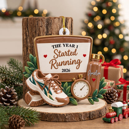 The Year I Started Running - Personalized Ornament
