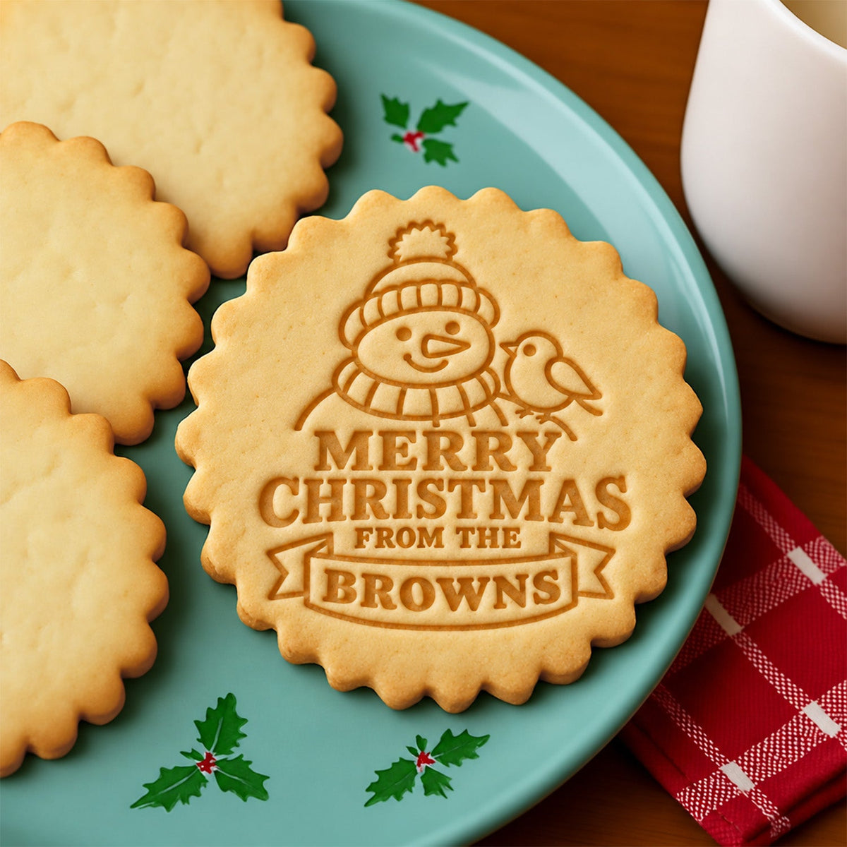 Personalized Family Name Merry Christmas Cookie Stamp For Holiday Party CH07 181066