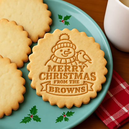 Personalized Family Name Merry Christmas Cookie Stamp For Holiday Party CH07 181066