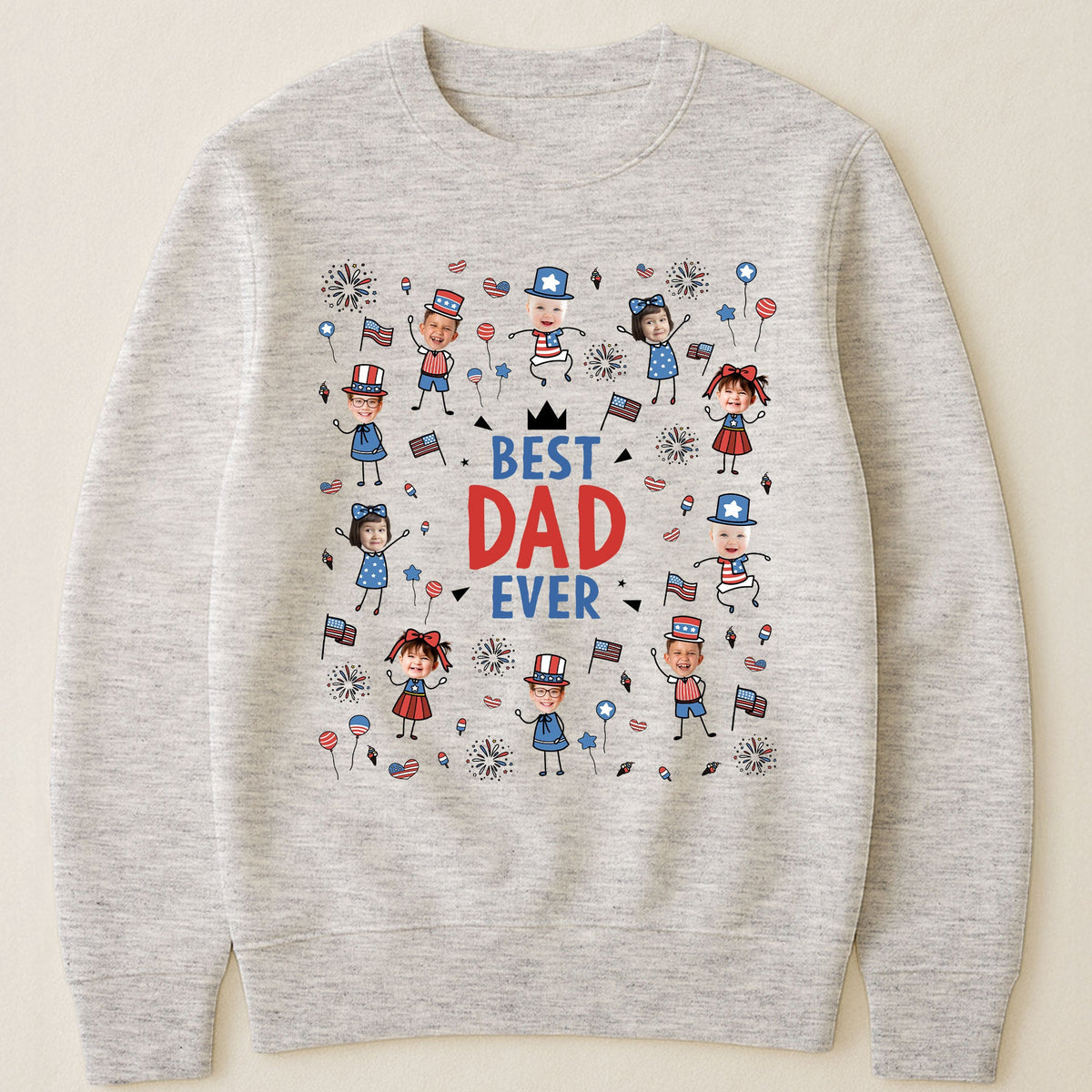 Best Dad Ever USA Flag - Personalized Shirt