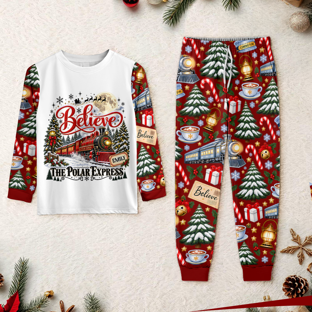 Custom Name Polar Express Christmas Sleepwear Gift For Family LM32 670159