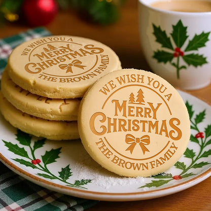 Personalized We Wish You A Merry Christmas Cookie Stamp - Holiday Baking Gift For Family LM32 670517