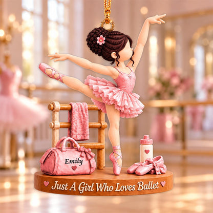 Just A Girl Who Loves Ballet, Personalized Ballet Ornament, Custom Player Name Gift, Gift For Ballet Players Ballet Lovers MI209