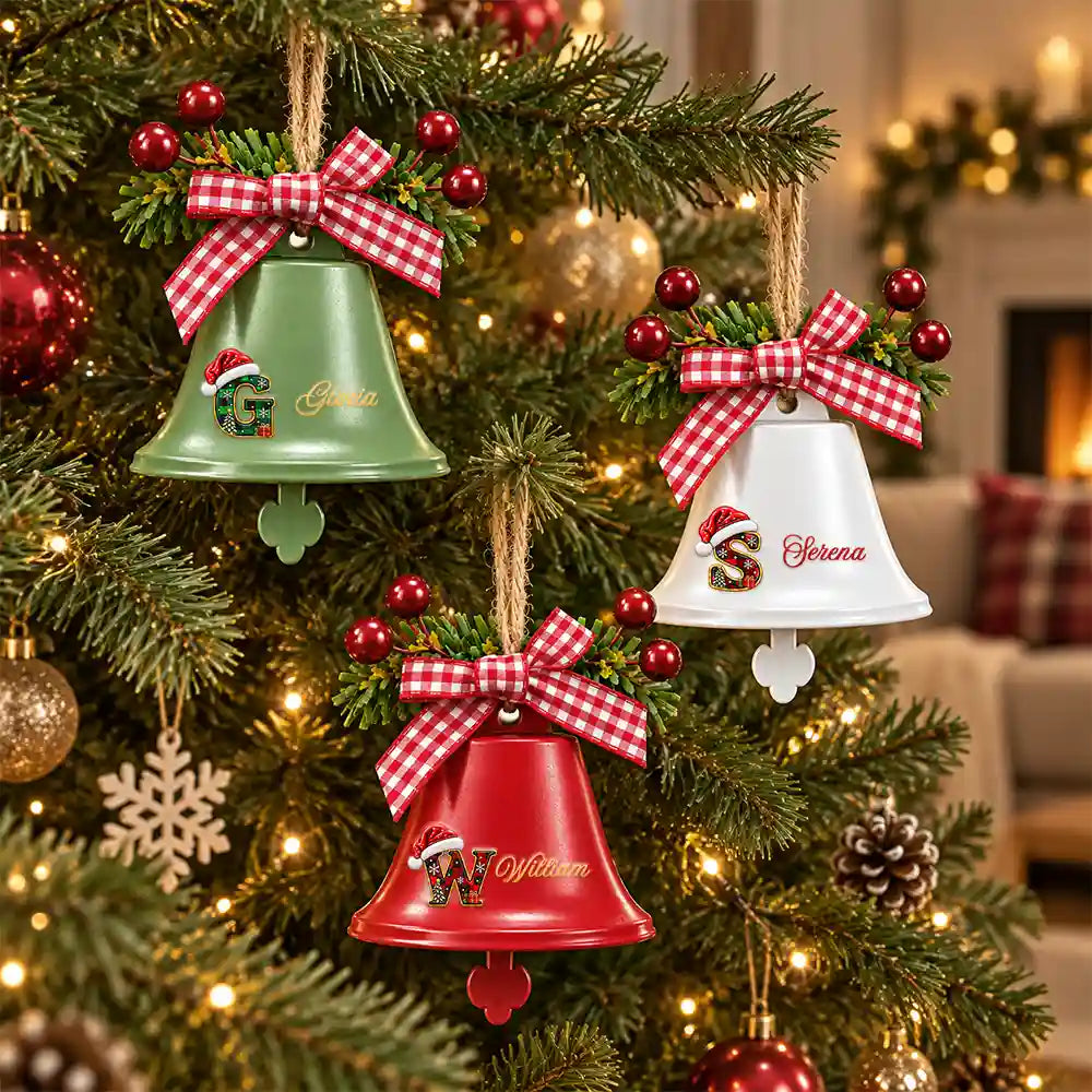 Family Christmas Gift - Personalized Tree Hanging Decoration Bell Ornament
