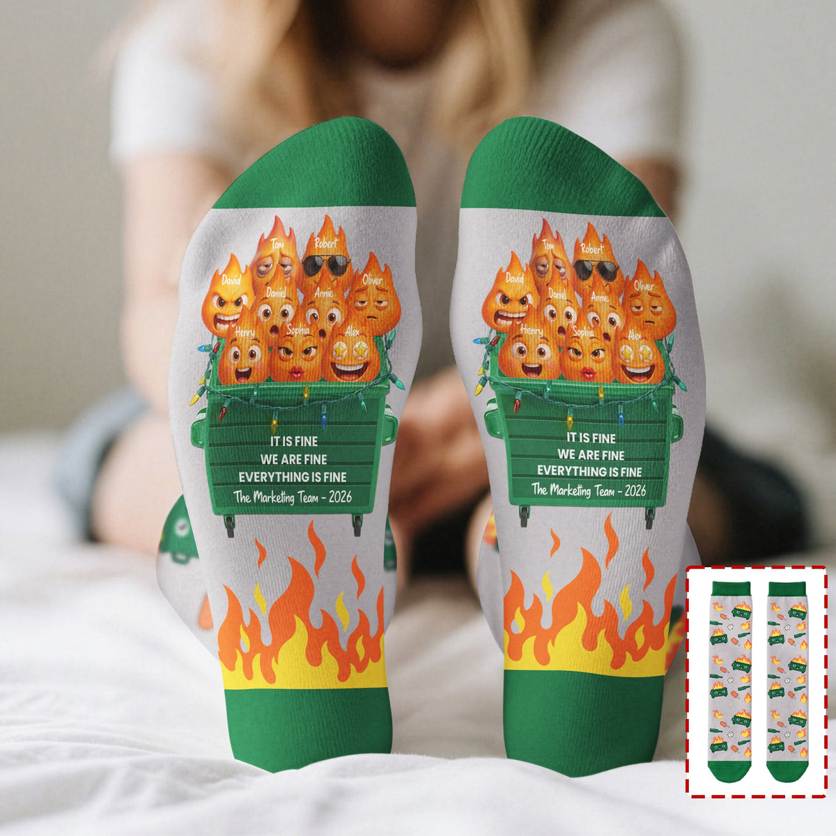 It's Fine We're Fine Everything's Fine Funny Bulk Gifts Coworker - Personalized Socks