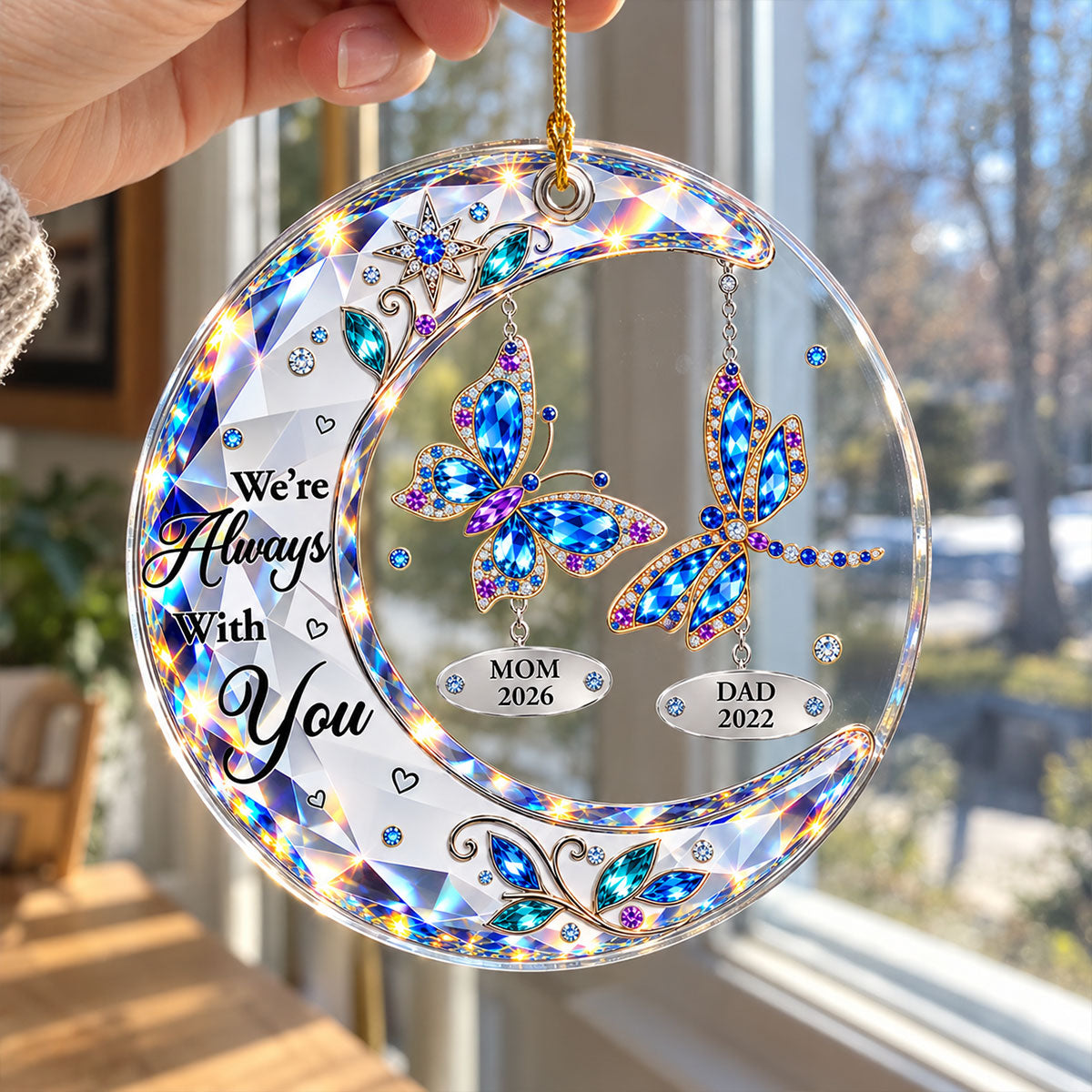 Starlit Butterfly Moon - Personalized Acrylic Ornament