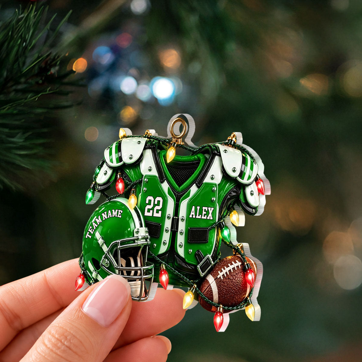 Personalized Football Player Gear - Personalized 1-Layer Acrylic Ornament