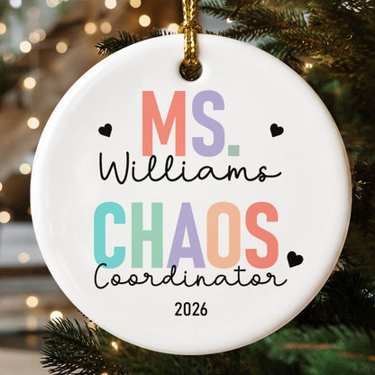 Tiny Human Tamer Teacher Appreciation Year End Gift - Personalized Ornament