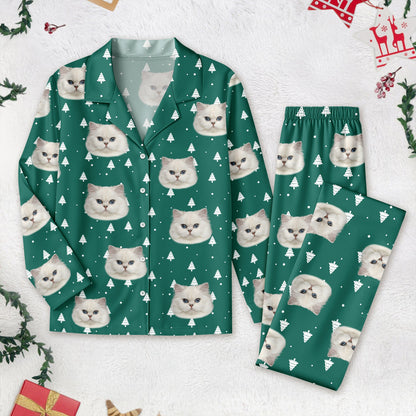 Custom Dog Cat Face Christmas Pajamas, Funny Holiday Outfit For Pet Owners LM32 670109