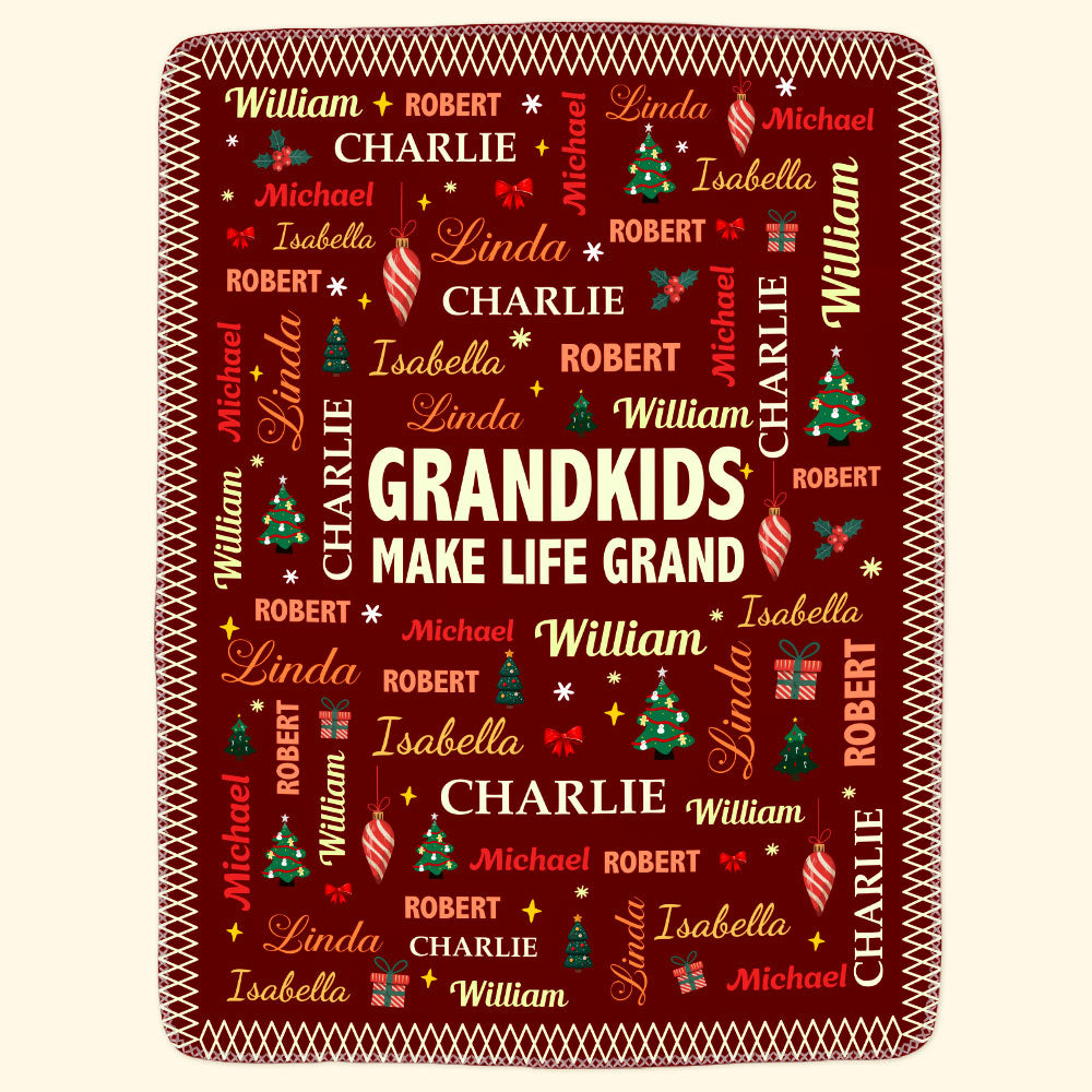 Grandkids Make Life Grand - Customize With Kids Names - Personalized Blanket