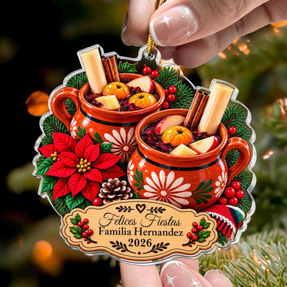 Custom Comidas Navideñas Latinas Ornament, Tamales, Ponche, Pan Dulce & Rosca - Personalized Ornament