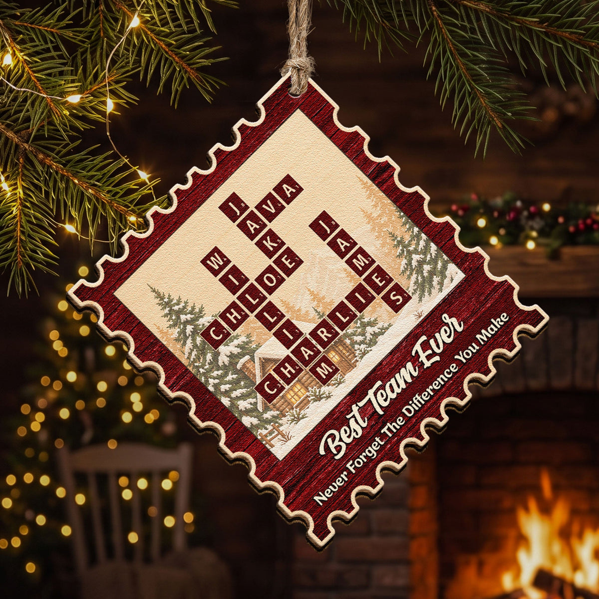 Best Team Ever Postage Stamp - Personalized Ornament