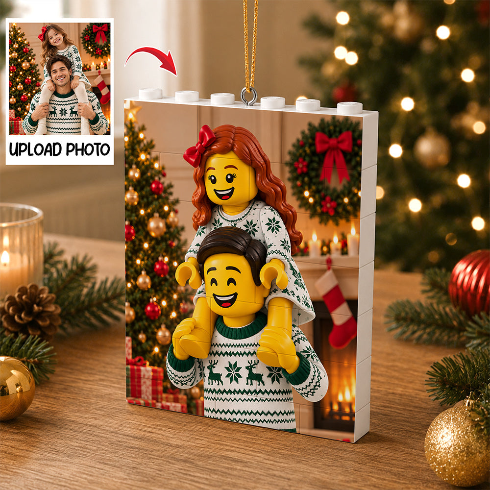 Custom Lego Family Photo Merry Christmas Building Block Ornament CH07 180712