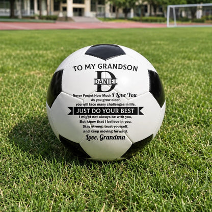 Custom Name Soccer Gifts for Grandson - Personalized Soccer Ball