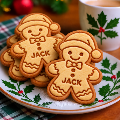 Personalized Name Gingerbread Family Cookie Stamp, Holiday Baker Gift HO82 904122