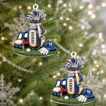 Golf Bag 3D Relief Acrylic Xmas For Golf Lover Golfer Dad - Personalized Ornament