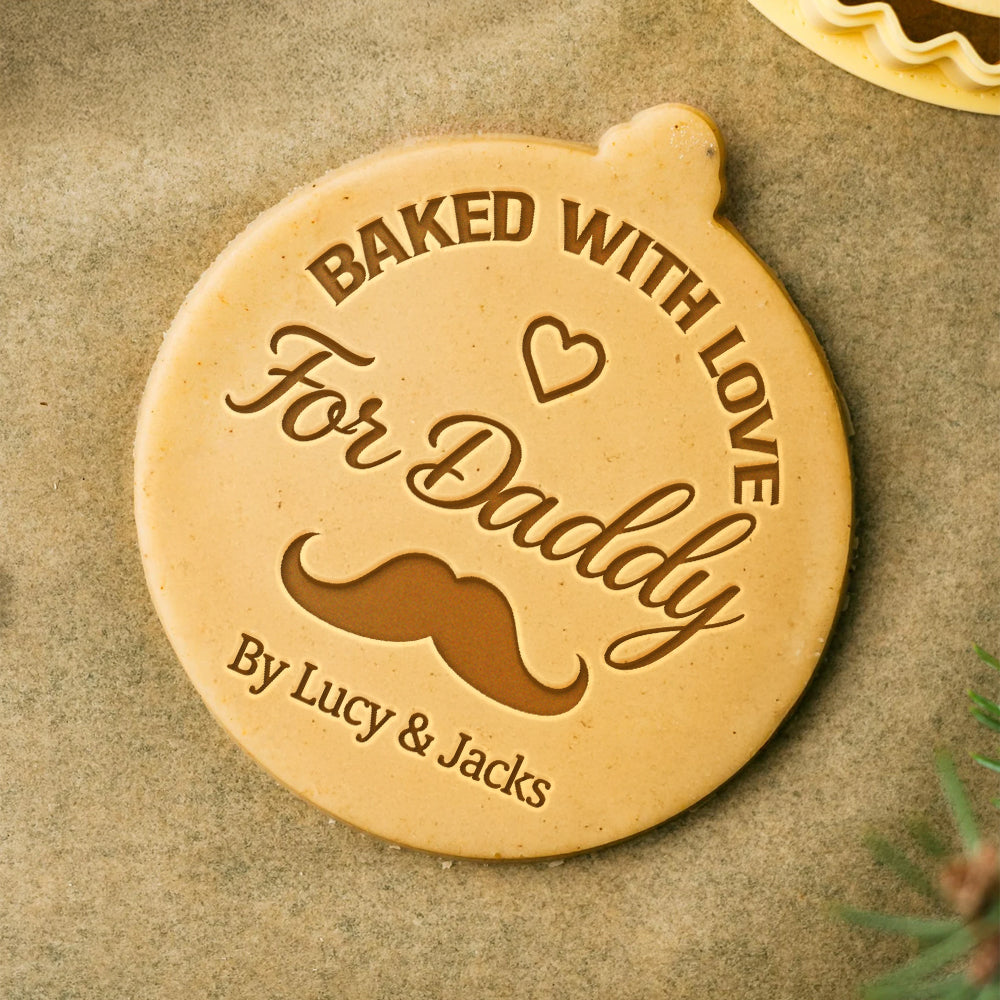 Personalized Name Baked With Love For Mommy, Daddy Cookie Stamp LM32 670529