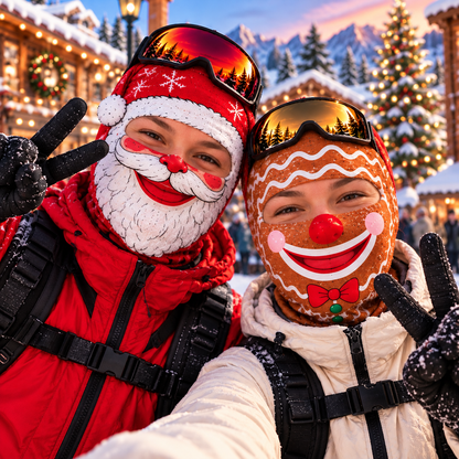 Funny Christmas Face Mask, Xmas Gift For Kids Skier Snowboarder - Personalized Mask