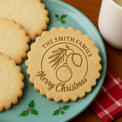 Custom Family Name Merry Christmas Cookie Stamp Unique Christmas Gift LM32 670523