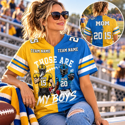 Custom Football Mom Jersey, Those Are My Boys Personalized Football Shirt, Custom Player Name & Number Jersey, Football Game Day Gift Na02