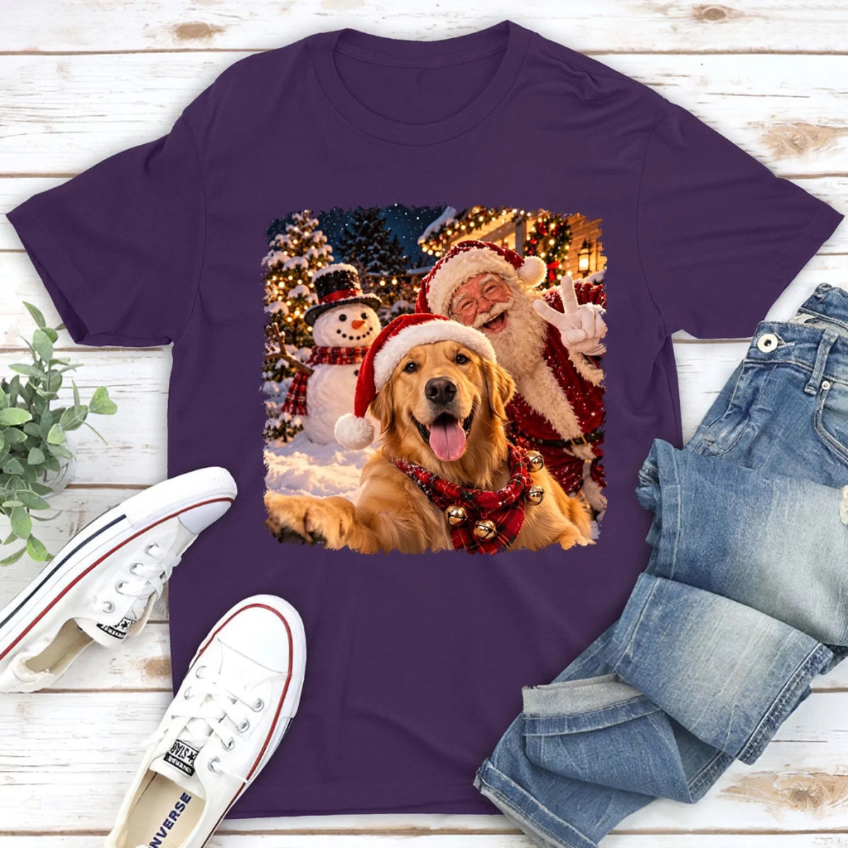 Custom Christmas Birthday Gifts For Dog Lovers • Santa Best Buddy - Personalized Basic T-Shirt