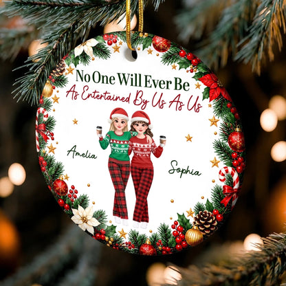 Custom Name Funny Christmas Gifts for Women - Personalized Ceramic Ornament