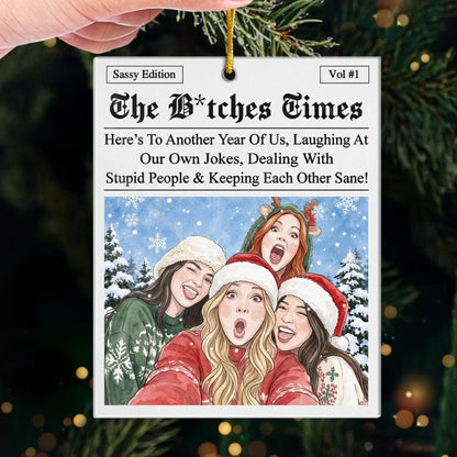 Custom Photo Funny Friendship Christmas Gifts - Personalized Acrylic Ornament