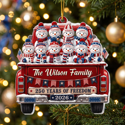 America 250th Anniversary Christmas Gifts For Mom, Dad, Family - Personalized Ornament