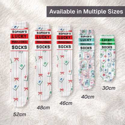 Lucky Mahjong Socks, Gifts For Mahj Group - Personalized Socks