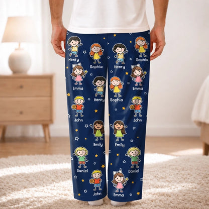 Custom Name Grandpa Grandma Belongs To Grandkids Gifts - Personalized Pajama Pants