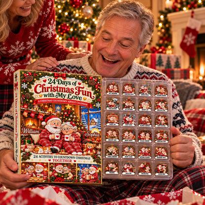 24 Days Of Christmas Fun With My Loves Gift For Husband, Wife - Personalized Christmas Advent Calendar
