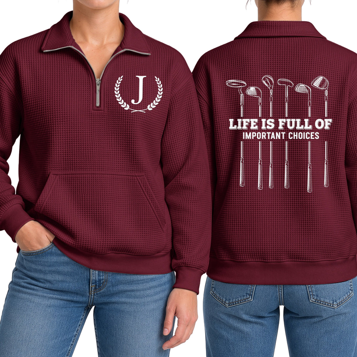 Golf Monogram, Custom Name Gift For Golf Players, Golf Lovers - Personalized Sweatshirt