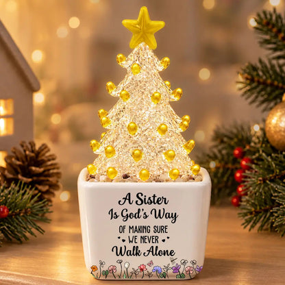 Christmas Gift For Best Friend - Personalized A Friend Is God's Way Of Making Sure We Never Walk Alone Stained Glass Christmas Tree