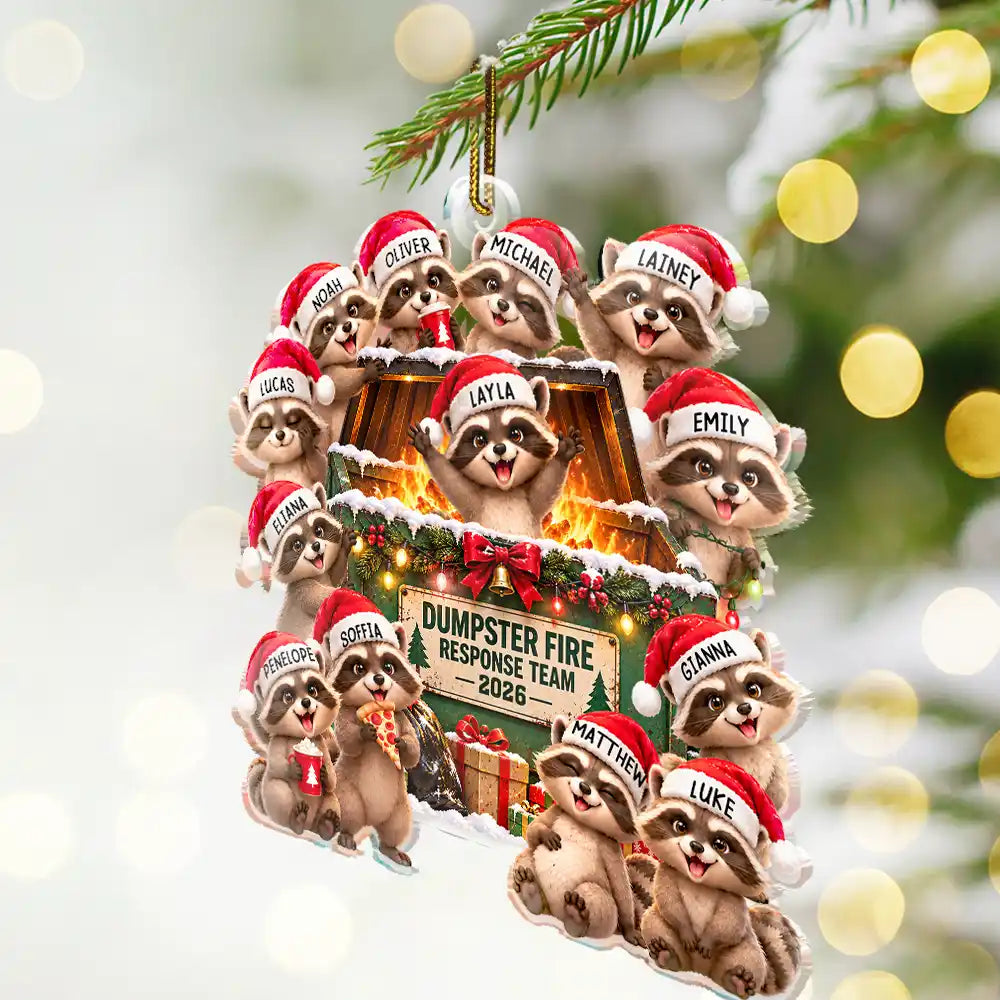 Funny Christmas Gift For Coworkers - Personalized Dumpster Fire Response Team Acrylic Ornament
